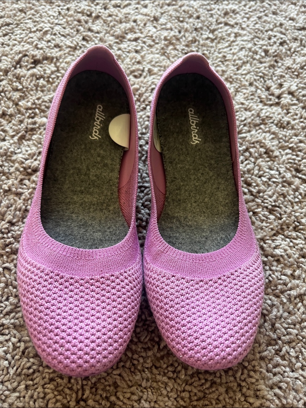 allbirds Tree Breezers Wool Loned Pink Knit Ballet Flats 7.5